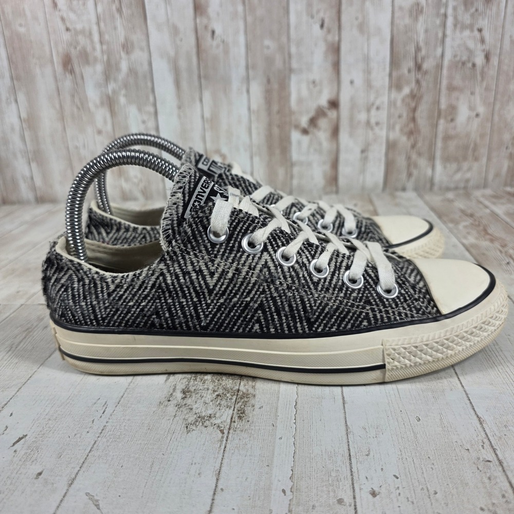 Converse‎ Chuck Taylor All Star Ox Herringbone Black White Sneakers Womens 7